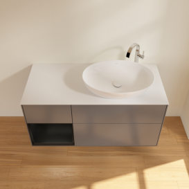 Тумба под раковину Villeroy & Boch Finion 120х50,1 см с подсветкой МДФ антрацит матовый лак/стекло белое матовое G921PDGK