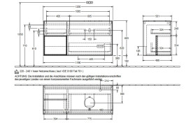 Тумба под раковину Villeroy & Boch Finion 120х50,1 см с подсветкой МДФ темно-синий матовый лак/стекло белое матовое G921HBHG