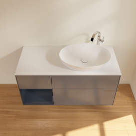 Тумба под раковину Villeroy & Boch Finion 120х50,1 см с подсветкой МДФ антрацит матовый лак/стекло белое матовое G921HGGK