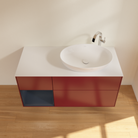 Тумба под раковину Villeroy & Boch Finion 120х50,1 см с подсветкой МДФ пион матовый лак/стекло белое матово G921HGHB