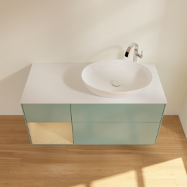 Тумба под раковину Villeroy & Boch Finion 120х50,1 см с подсветкой МДФ оливковый матовый лак/стекло белое матовое G921PCGM