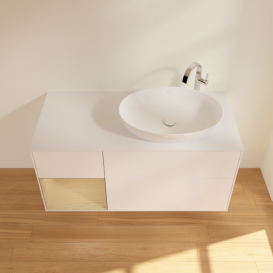 Тумба под раковину Villeroy & Boch Finion 120х50,1 см с подсветкой МДФ белый матовый лак/стекло белое матовое G921PCMT