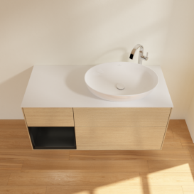 Тумба под раковину Villeroy & Boch Finion 120х50,1 см с подсветкой МДФ шпон дуба/стекло белое матовое G921PDPC