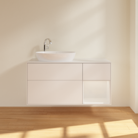 Тумба под раковину Villeroy & Boch Finion 120х50,1 см с подсветкой МДФ белый матовый лак/стекло белое матовое F931GFMT