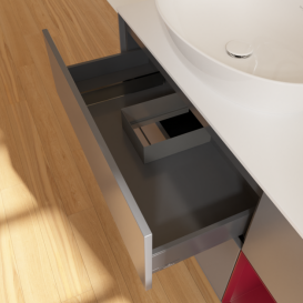 Тумба под раковину Villeroy & Boch Finion 120х50,1 см с подсветкой МДФ антрацит матовый лак/стекло белое матовое F931HBGK