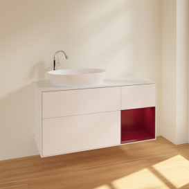 Тумба под раковину Villeroy & Boch Finion 120х50,1 см с подсветкой МДФ белый матовый лак/стекло белое матовое F931HBMT