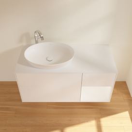 Тумба под раковину Villeroy & Boch Finion 120х50,1 см с подсветкой МДФ белый матовый лак/стекло белое матовое F931MTMT