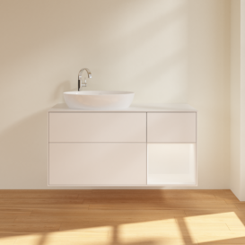 Тумба под раковину Villeroy & Boch Finion 120х50,1 см с подсветкой МДФ белый матовый лак/стекло белое матовое F931MTMT