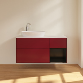 Тумба под раковину Villeroy & Boch Finion 120х50,1 см с подсветкой МДФ пион матовый лак/стекло белое матовое F931PDHB