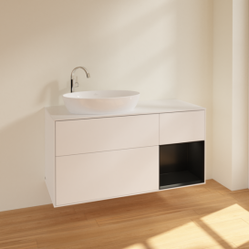 Тумба под раковину Villeroy & Boch Finion 120х50,1 см с подсветкой МДФ белый матовый лак/стекло белое матовое F931PDMT