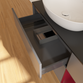 Тумба под раковину Villeroy & Boch Finion 120х50,1 см с подсветкой МДФ антрацит матовый лак/стекло черное матовое F932HBGK