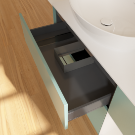 Тумба под раковину Villeroy & Boch Finion 120х50,1 см с подсветкой МДФ оливковый матовый лак/стекло белое матовое F931GFGM