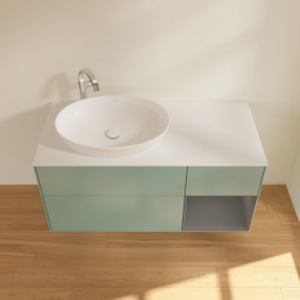 Тумба под раковину Villeroy & Boch Finion 120х50,1 см с подсветкой МДФ оливковый матовый лак/стекло белое матовое F931GKGM