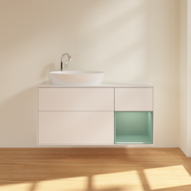 Тумба под раковину Villeroy & Boch Finion 120х50,1 см с подсветкой МДФ белый матовый лак/стекло белое матовое F931GMMT