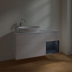 Тумба под раковину Villeroy & Boch Finion 120х50,1 см с подсветкой МДФ белый матовый лак/стекло белое матовое F931HGMT