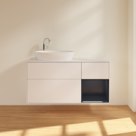 Тумба под раковину Villeroy & Boch Finion 120х50,1 см с подсветкой МДФ белый матовый лак/стекло белое матовое F931HGMT