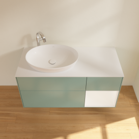 Тумба под раковину Villeroy & Boch Finion 120х50,1 см с подсветкой МДФ оливковый матовый лак/стекло белое матовое F931MTGM