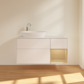 Тумба под раковину Villeroy & Boch Finion 120х50,1 см с подсветкой МДФ белый матовый лак/стекло белое матовое F931PCMT