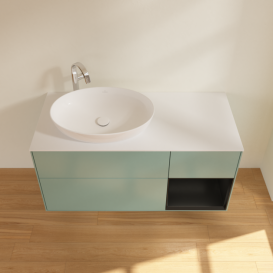 Тумба под раковину Villeroy & Boch Finion 120х50,1 см с подсветкой МДФ оливковый матовый лак/стекло белое матовое F931PDGM