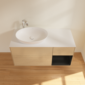 Тумба под раковину Villeroy & Boch Finion 120х50,1 см с подсветкой МДФ шпон дуба/стекло белое матовое F931PDPC