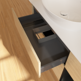 Тумба под раковину Villeroy & Boch Finion 120х50,1 см с подсветкой МДФ шпон дуба/стекло белое матовое F931PDPC