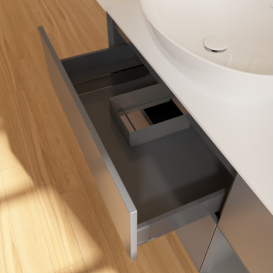 Тумба под раковину Villeroy & Boch Finion 120х50,1 см с подсветкой МДФ антрацит матовый лак/стекло белое матовое G931GKGK