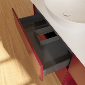 Тумба под раковину Villeroy & Boch Finion 120х50,1 см с подсветкой МДФ пион матовый лак/стекло белое матовое G931HBHB