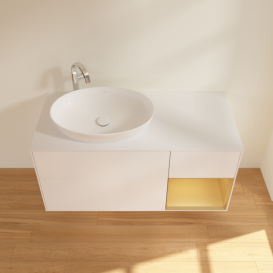 Тумба под раковину Villeroy & Boch Finion 120х50,1 см с подсветкой МДФ белый матовый лак/стекло белое матовое G931HFMT