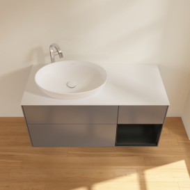 Тумба под раковину Villeroy & Boch Finion 120х50,1 см с подсветкой МДФ антрацит матовый лак/стекло белое матовое G931PDGK