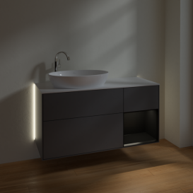Тумба под раковину Villeroy & Boch Finion 120х50,1 см с подсветкой МДФ антрацит матовый лак/стекло белое матовое G931PDGK