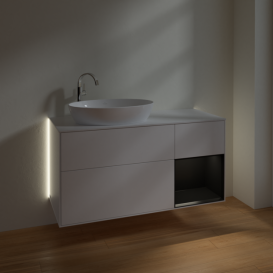 Тумба под раковину Villeroy & Boch Finion 120х50,1 см с подсветкой МДФ белый матовый лак/стекло белое матовое G931PDMT