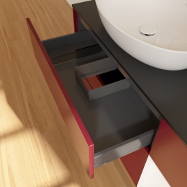 Тумба под раковину Villeroy & Boch Finion 120х50,1 см с подсветкой МДФ пион матовый лак/стекло черное матовое G932MTHB