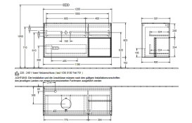 Тумба под раковину Villeroy & Boch Finion 120х50,1 см с подсветкой МДФ белый матовый лак/стекло черное матовое G932PDMT