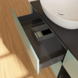 Тумба под раковину Villeroy & Boch Finion 120х50,1 см с подсветкой МДФ оливковый матовый лак/стекло черное матовое G932PDGM