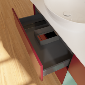 Тумба под раковину Villeroy & Boch Finion 120х50,1 см с подсветкой МДФ пион матовый лак/стекло белое матовое G931GMHB