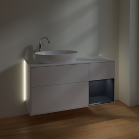 Тумба под раковину Villeroy & Boch Finion 120х50,1 см с подсветкой МДФ глянцевый белый лак/стекло белое матовое G931HGGF