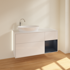 Тумба под раковину Villeroy & Boch Finion 120х50,1 см с подсветкой МДФ глянцевый белый лак/стекло белое матовое G931HGGF