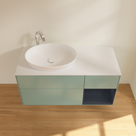 Тумба под раковину Villeroy & Boch Finion 120х50,1 см с подсветкой МДФ оливковый матовый лак/стекло белое матовое G931HGGM