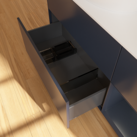 Тумба под раковину Villeroy & Boch Finion 120х50,1 см с подсветкой МДФ темно-синий матовый лак/стекло белое матовое G931HGHG