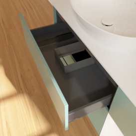 Тумба под раковину Villeroy & Boch Finion 120х50,1 см с подсветкой МДФ оливковый матовый лак/стекло белое матовое G931MTGM