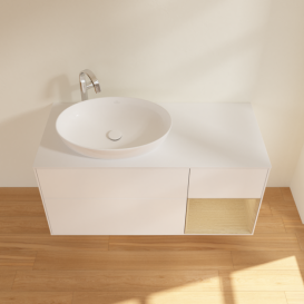 Тумба под раковину Villeroy & Boch Finion 120х50,1 см с подсветкой МДФ белый матовый лак/стекло белое матовое G931PCMT