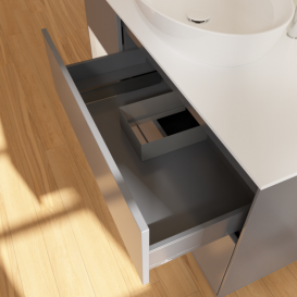 Тумба под раковину Villeroy & Boch Finion 120х50,1 см с подсветкой МДФ антрацит матовый лак/стекло белое матовое F941GFGK