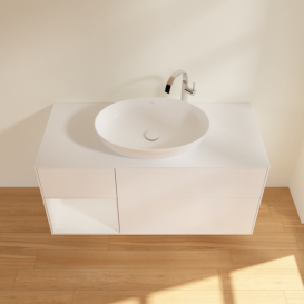 Тумба под раковину Villeroy & Boch Finion 120х50,1 см с подсветкой МДФ белый матовый лак/стекло белое матовое F941GFMT