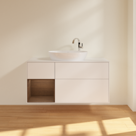 Тумба под раковину Villeroy & Boch Finion 120х50,1 см с подсветкой МДФ белый матовый лак/стекло белое матовое F941GNMT