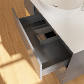 Тумба под раковину Villeroy & Boch Finion 120х50,1 см с подсветкой МДФ антрацит матовый лак/стекло белое матовое F941HFGK