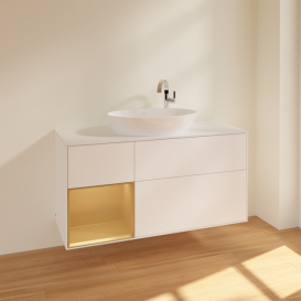 Тумба под раковину Villeroy & Boch Finion 120х50,1 см с подсветкой МДФ белый матовый лак/стекло белое матовое F941HFMT