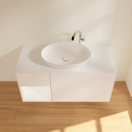 Тумба під раковину Villeroy & Boch Finion 120х50,1 см із підсвічуванням МДФ білий матовий лак/скло біле матове F941MTMT