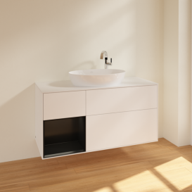 Тумба под раковину Villeroy & Boch Finion 120х50,1 см с подсветкой МДФ белый матовый лак/стекло белое матовое F941PDMT