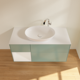 Тумба под раковину Villeroy & Boch Finion 120х50,1 см с подсветкой МДФ оливковый матовый лак/стекло белое матовое F941GFGM