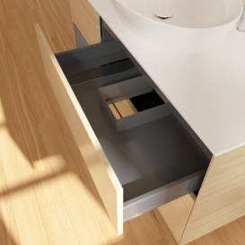 Тумба под раковину Villeroy & Boch Finion 120х50,1 см с подсветкой МДФ шпон дуба/стекло белое матовое F941GKPC